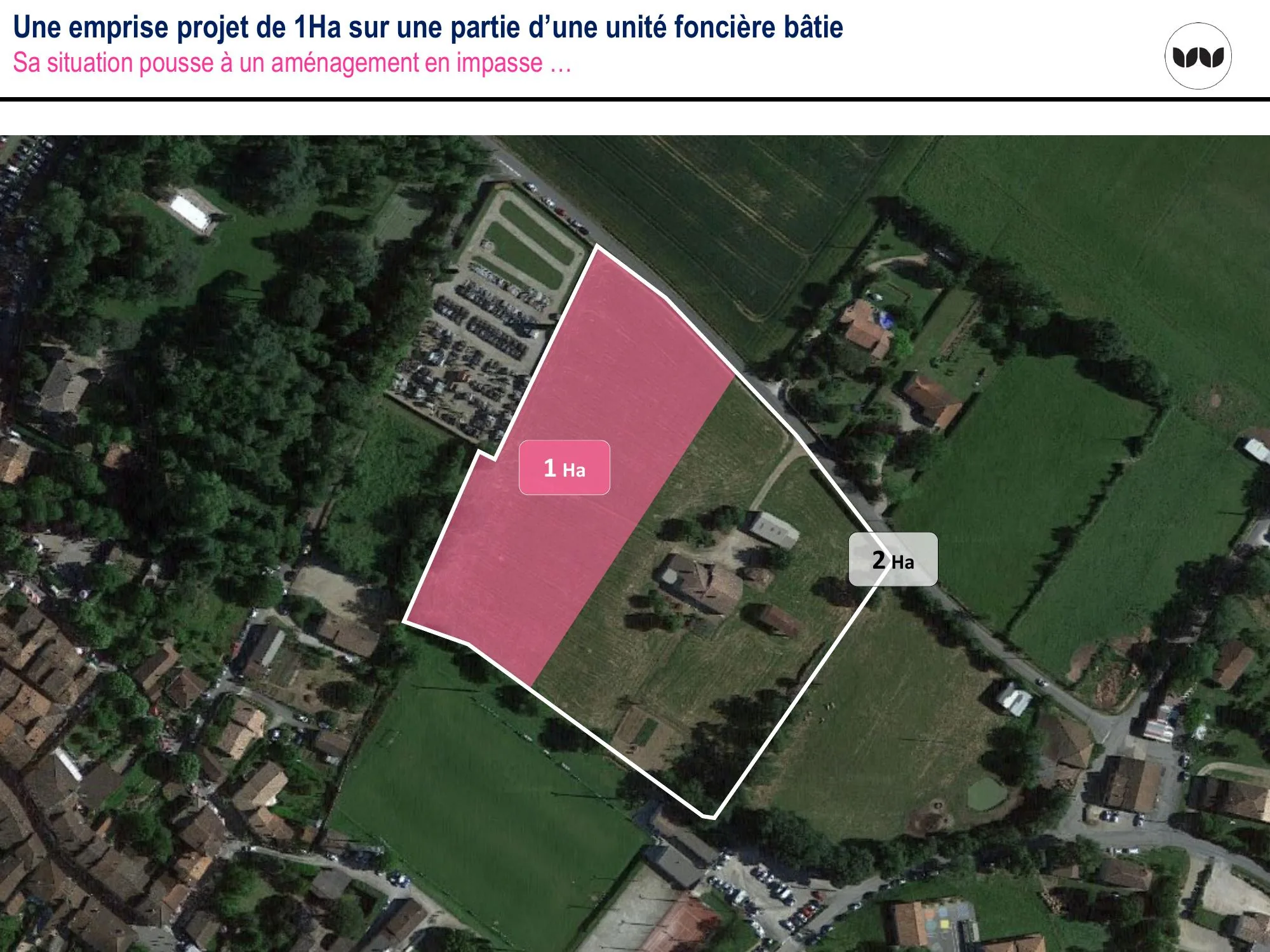 Une emprise projet d'1 hectare contrainte par sa situation en impasse