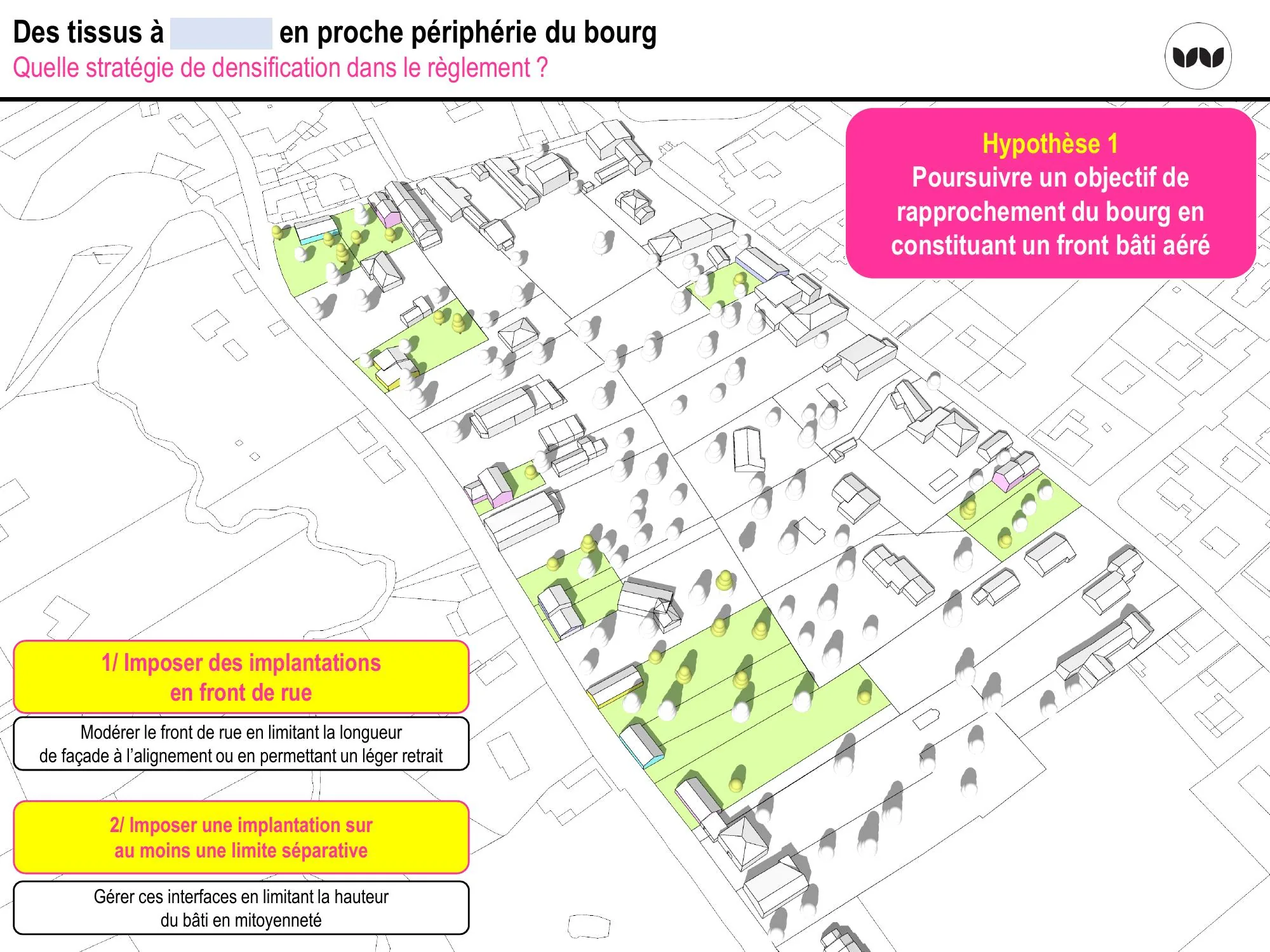 Hypothèse 1 : front bâti aéré en implantation de rue
