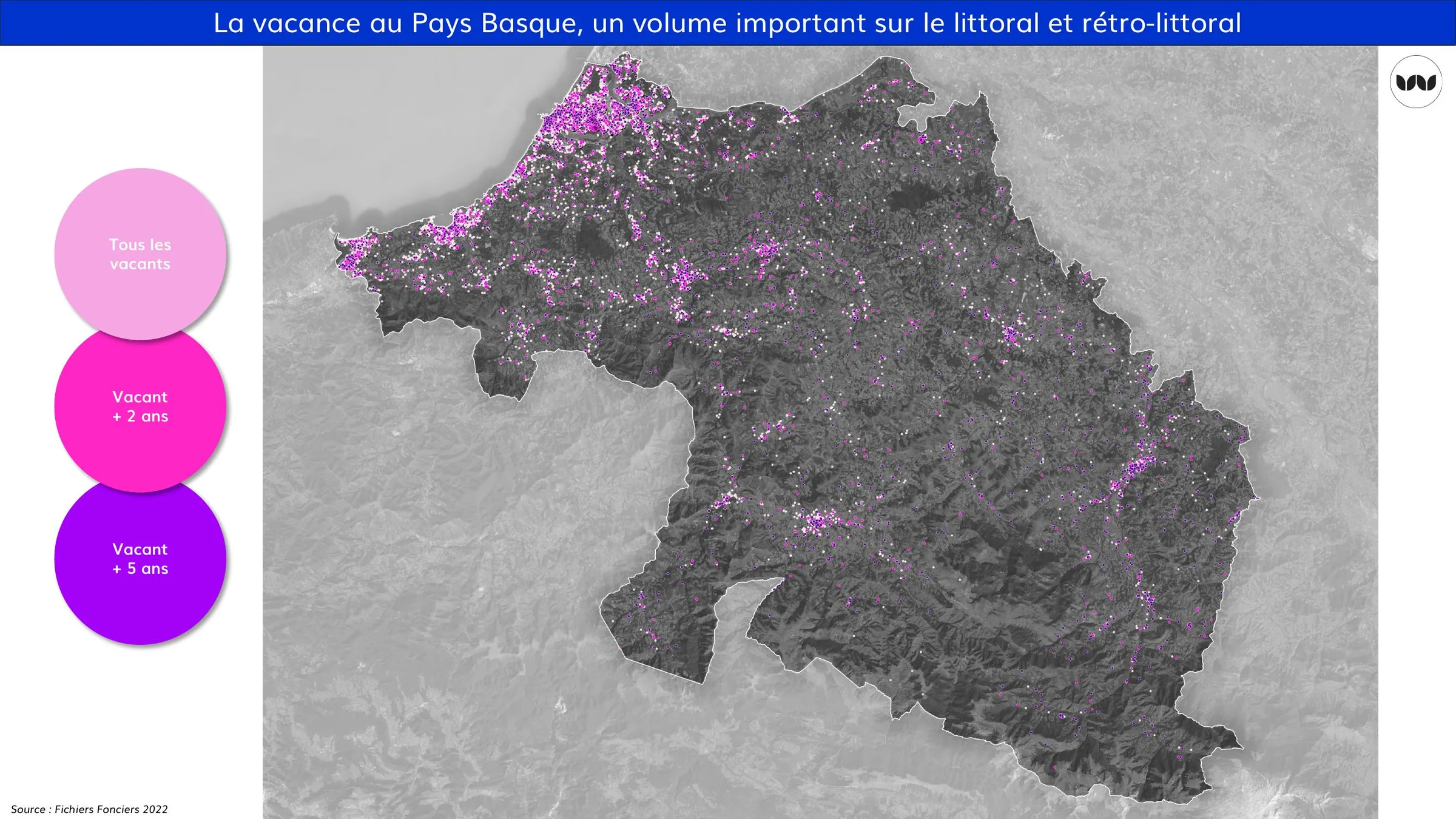 Localisation des logements vacants, concentrés sur le littoral et le rétro-littoral