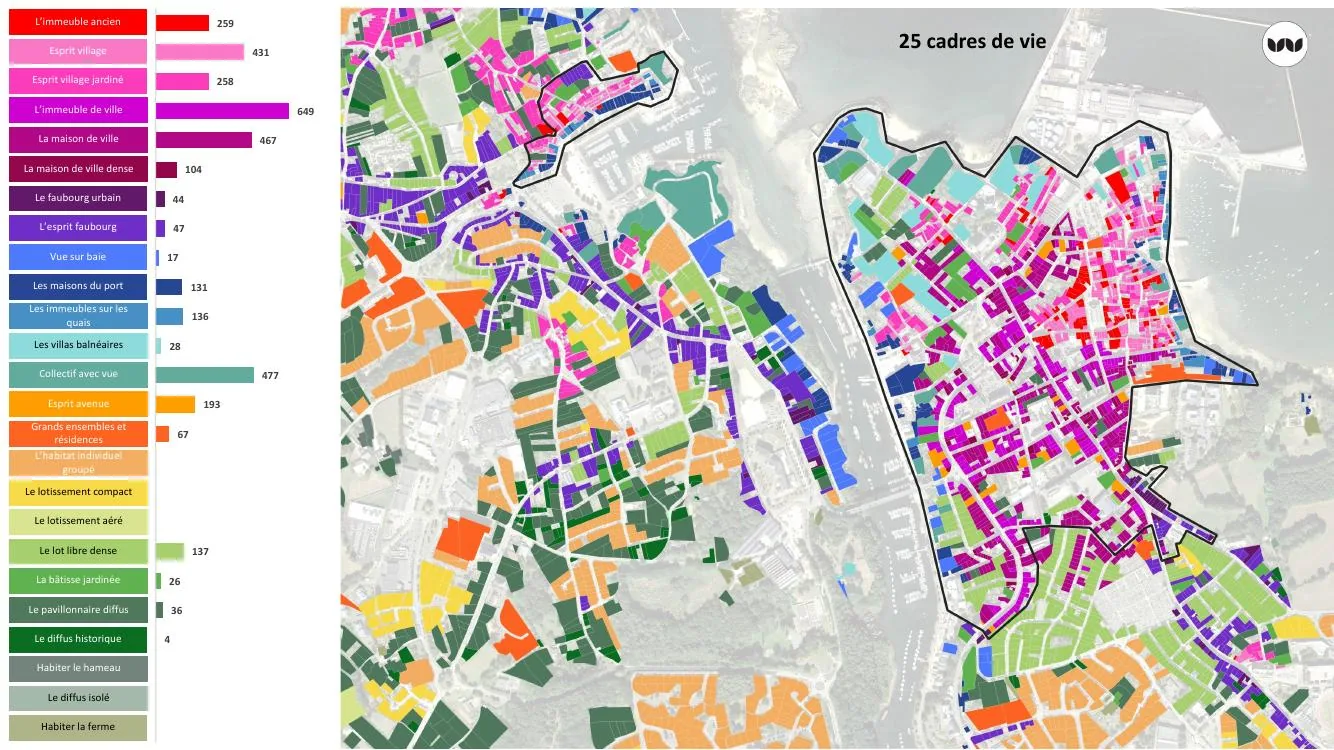 Cartographie des 25 cadres de vie identifiés sur le territoire — Douarnenez Communauté (29)