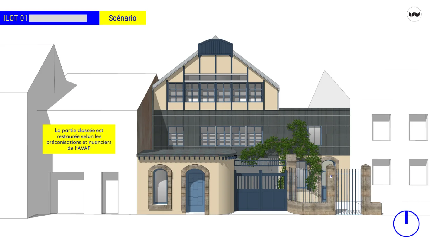 Douarnenez Communauté (29) - Étude pré-opérationnelle Opération Programmée d’Amélioration de l’habitat Renouvellement Urbain – modélisation d’une recomposition d’îlot intégrant un immeuble protégé (extrait)