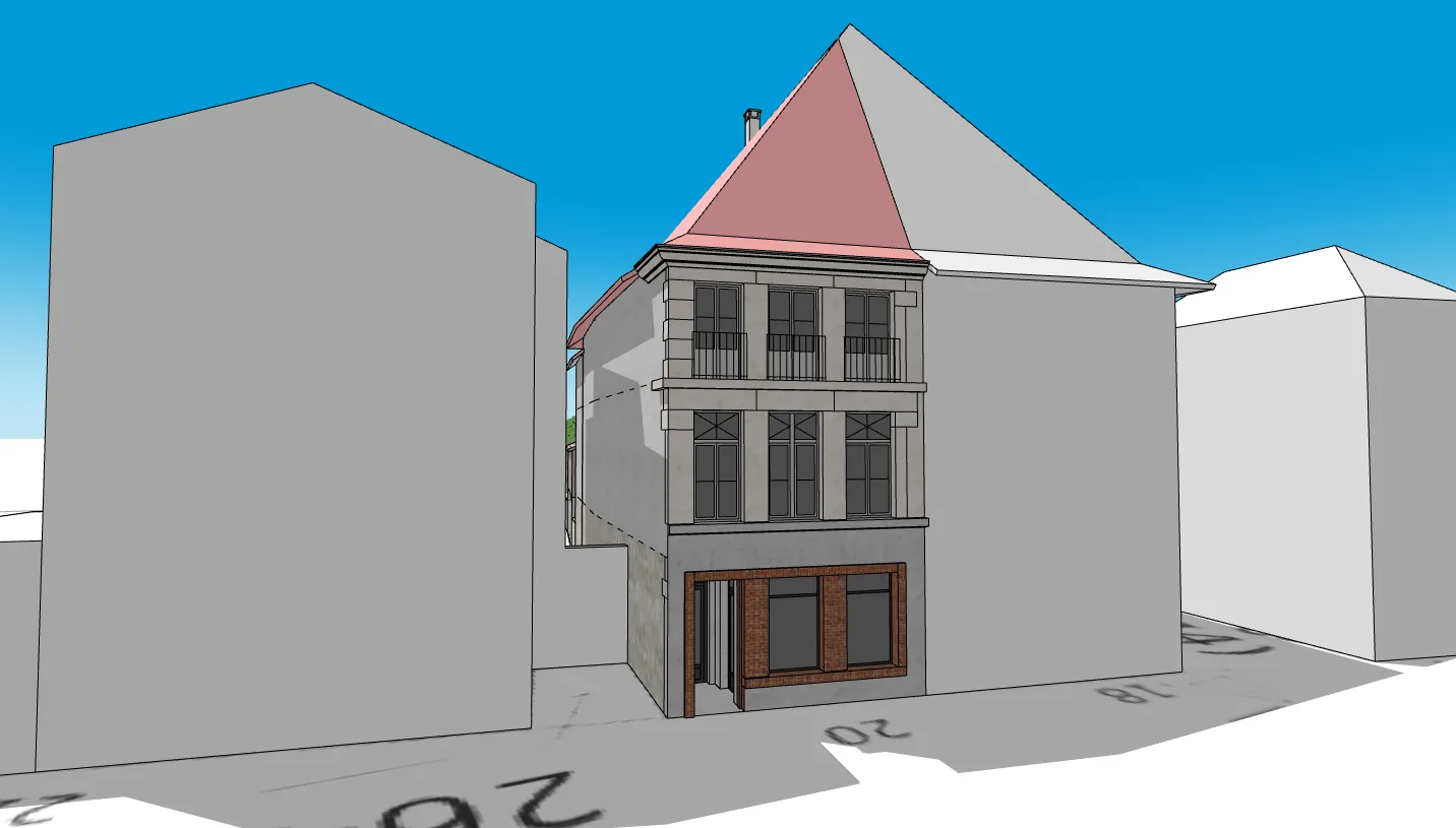 Opération BIMBY BUNTI de La Tour du Pin (38) Transformation d’un immeuble patrimonial vacant en 3 logements ( reconfiguration de deux logements existants de 40 et 75 m² et création d'un troisième logement de 30 m² par division et d’un local commercial en pied d'immeuble. La phase 2 sur le bâtiment arrière est en préparation.