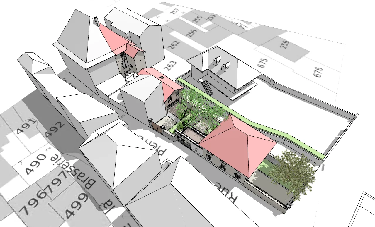 Opération BIMBY BUNTI de La Tour du Pin (38) Transformation d’un immeuble patrimonial vacant en 3 logements (reconfiguration de deux logements existants de 40 et 75 m² et création d'un troisième logement de 30 m² par division et d’un local commercial en pied d'immeuble). La phase 2 sur le bâtiment arrière est en préparation.