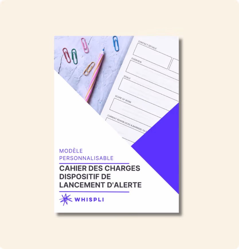 Modèle : Cahier des charges pour un dispositif de lancement d'alerte