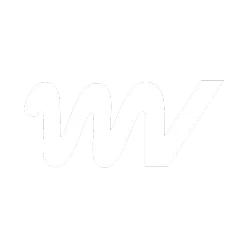 Weißes W-Logo auf schwarzem Hintergrund.