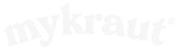 Logo mit dem Schriftzug 'mykraut' in verspielter weißer Schrift.
