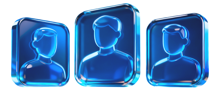 glowing blue