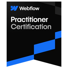 Webflow Practitioner Certification badge