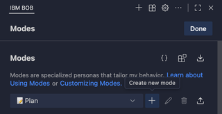IBM Bob Create New Mode