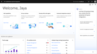 Dashboard of IBM webMethods Hybrid Integration screenshot