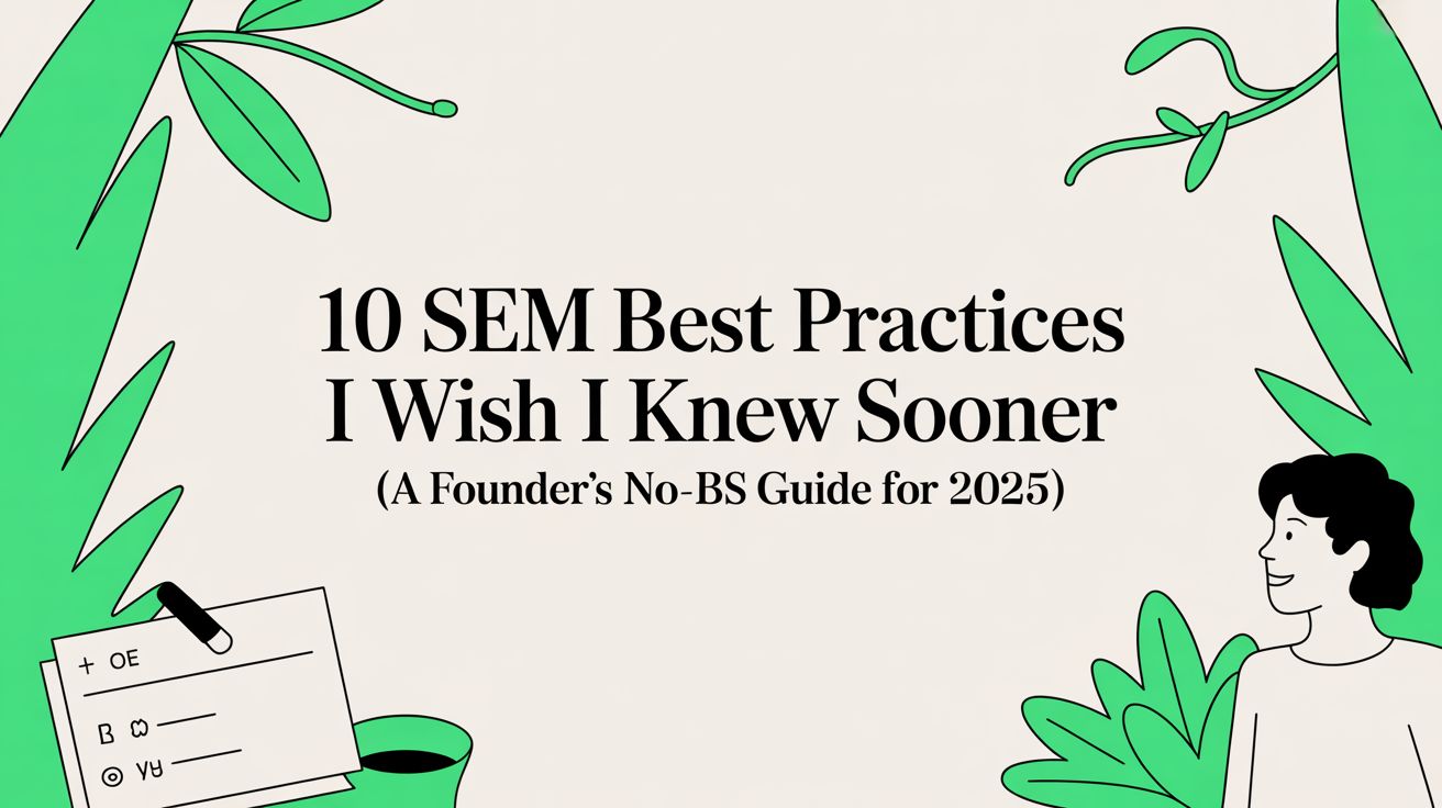 10 SEM Best Practices I Wish I Knew Sooner (A Founder’s No-BS Guide for 2026)