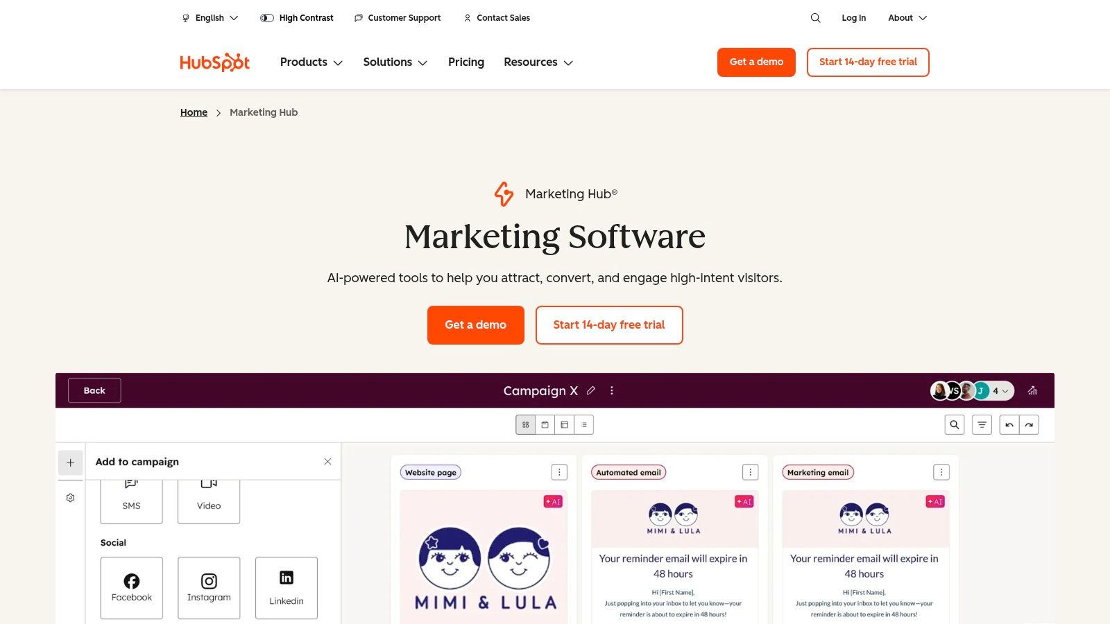 HubSpot Marketing Hub (with Breeze AI Agents)