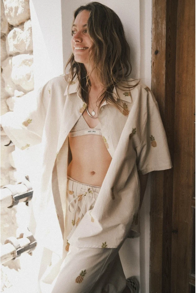 Tropical Pineapple Shirt - Vintage White