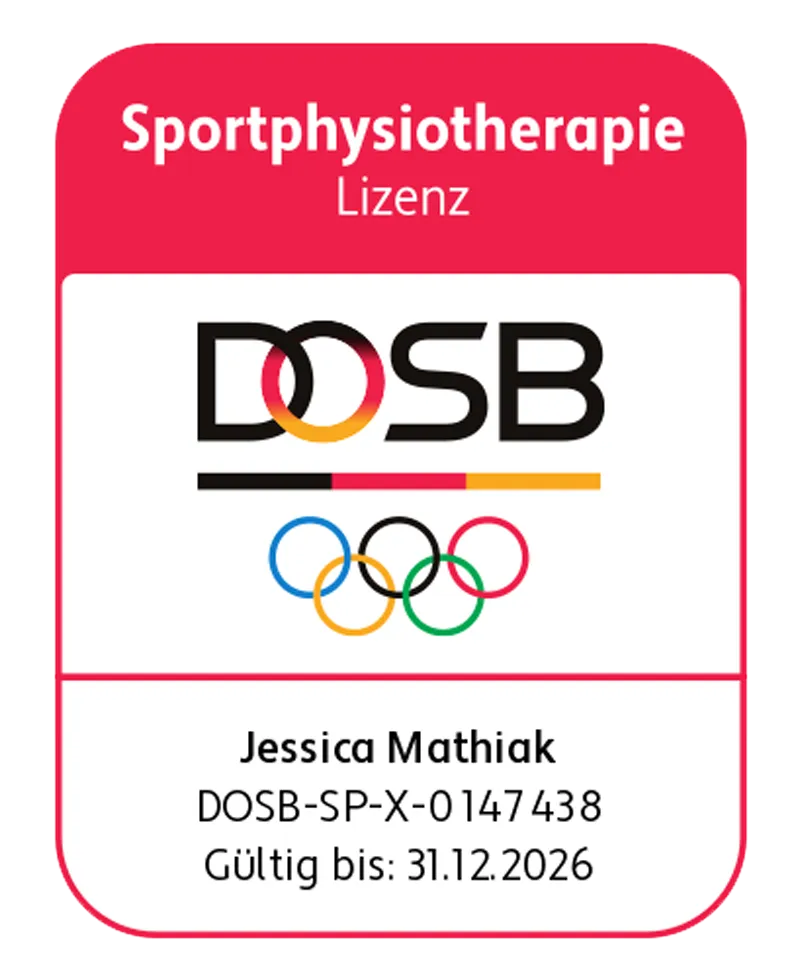 Logo DOSB Olympia Sportphysiotherapie Lizenz - Kooperationspartner von Jessica Mathiak Physiotherapie