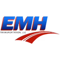 EMH logo with blue and red letters above a red road graphic.