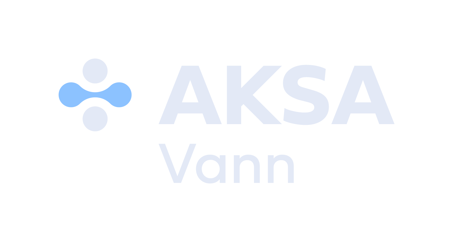 Logo for AKSA Vann featuring a blue abstract water droplet design.