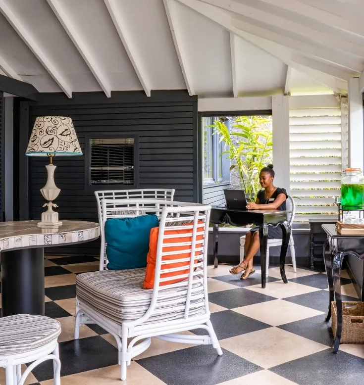 Caribbean beach with fine sand and turquoise sea near La Créole Beach Hotel & Spa in Gosier, Guadeloupe.