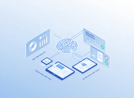 AML・不正検知・リスク評価など複数の金融データをAIが統合して処理するイメージ図