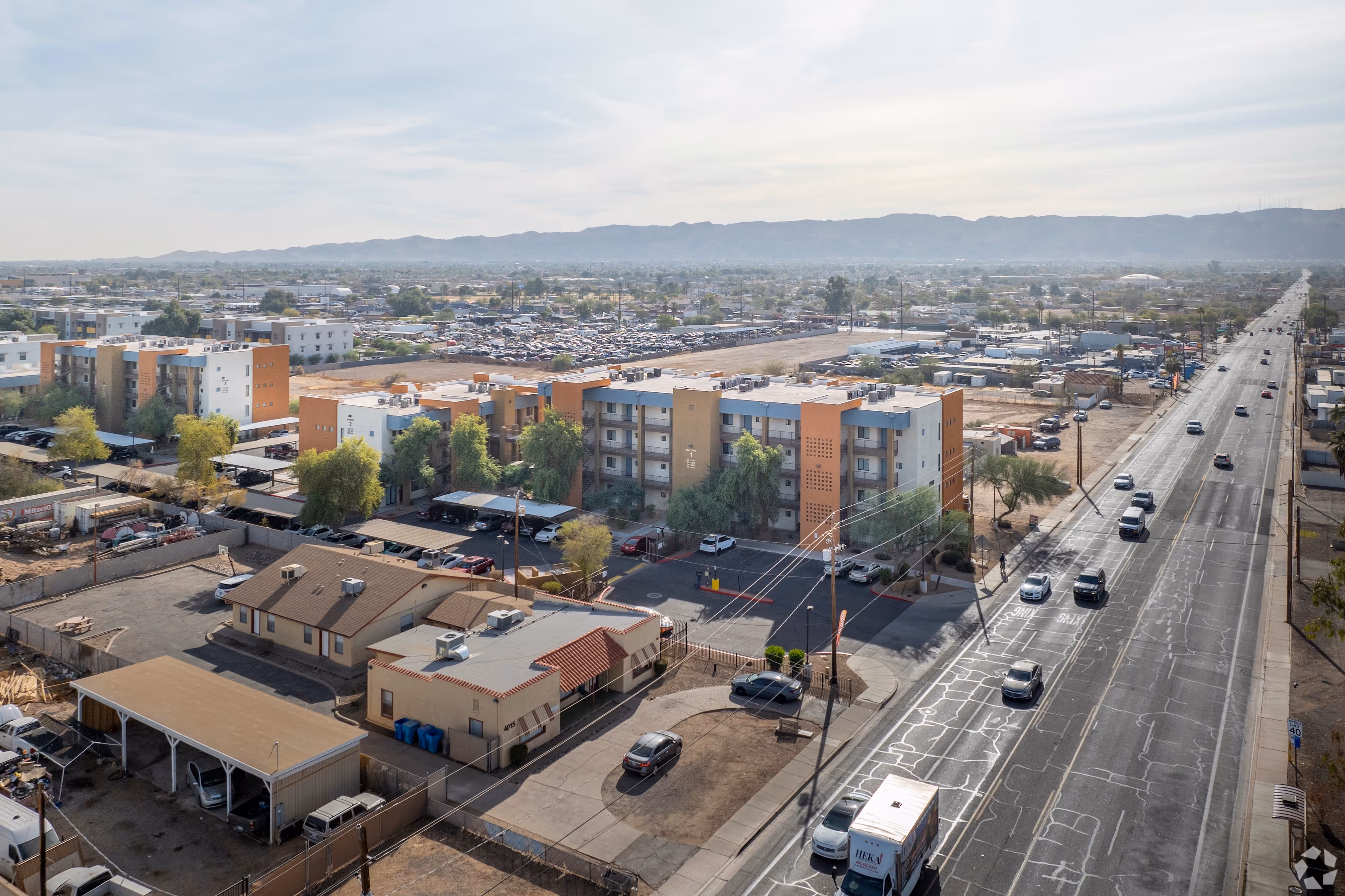 Aerial view of apartment complex