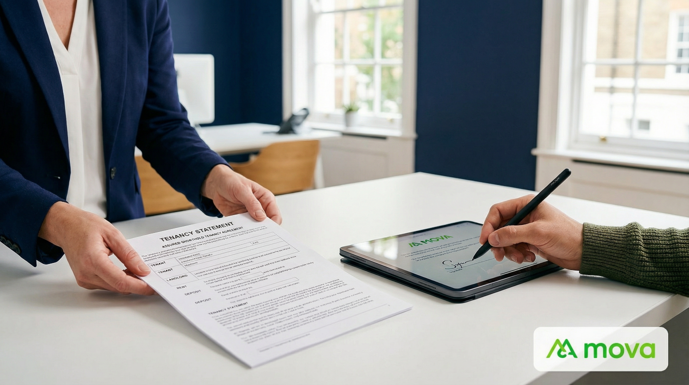 Tenancy agreement being signed