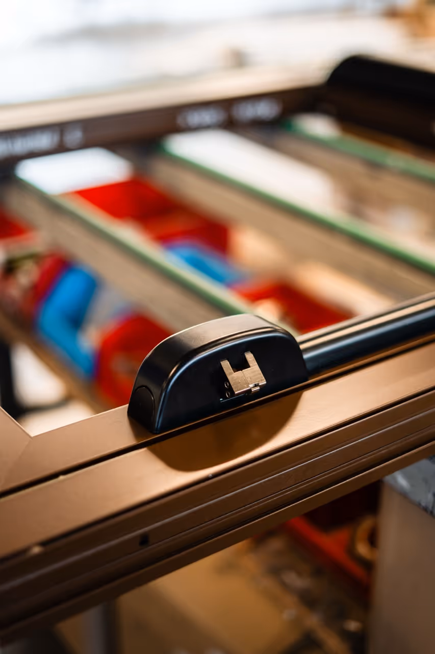 Mécanisme de fermeture d'une fenêtre vue de prêt