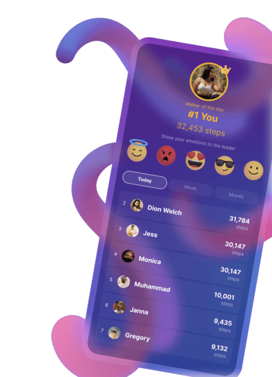 mHealth fitness app gamified leaderboard