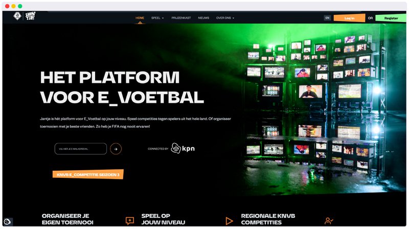 esports platform landing page