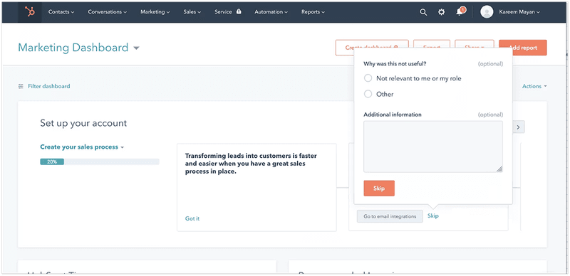 hubspot onboarding feature discovery
