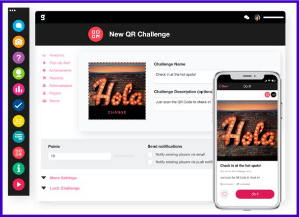 Gametize is a gamification tool that helps you set up virtual challenges