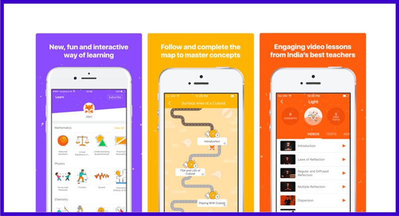 Byju's educational app showing a question about angles with gamified elements.