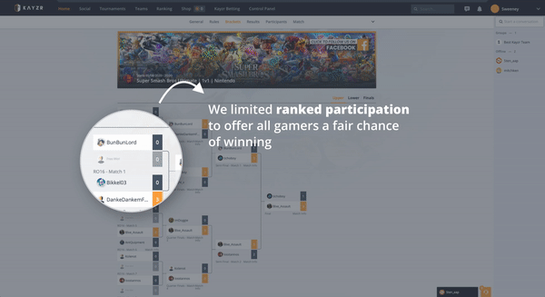 Animated GIF showing the gamified user interface of the Kayzr platform