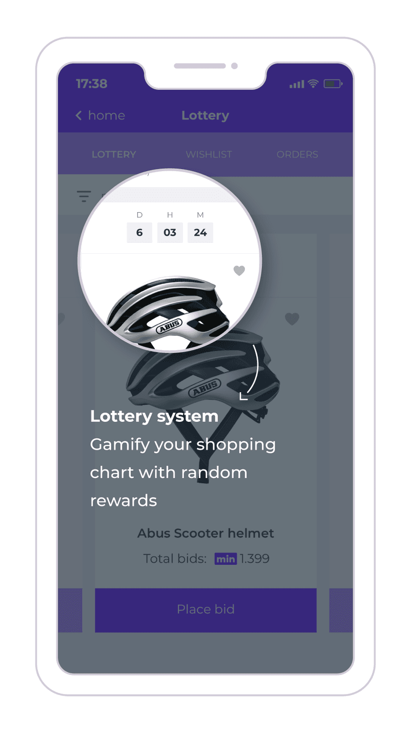 Visual of a winning lottery ticket in a gamified app.