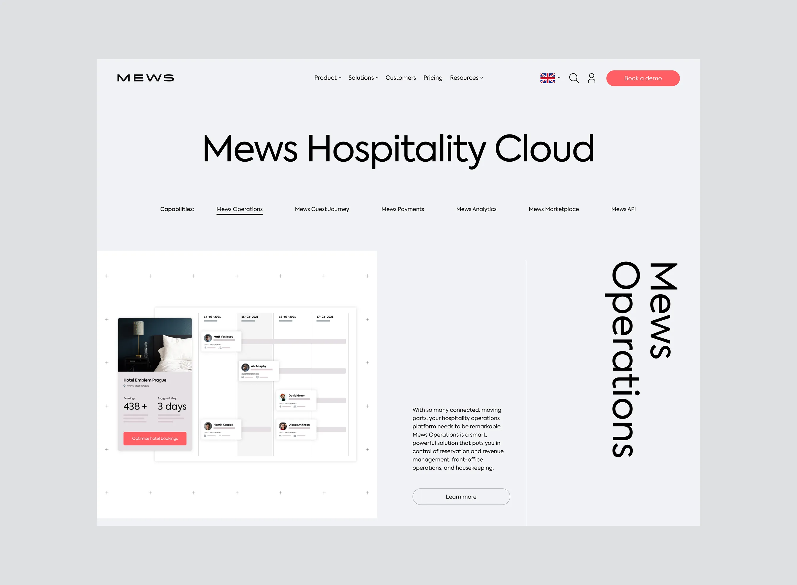 Website page for a SaaS platform