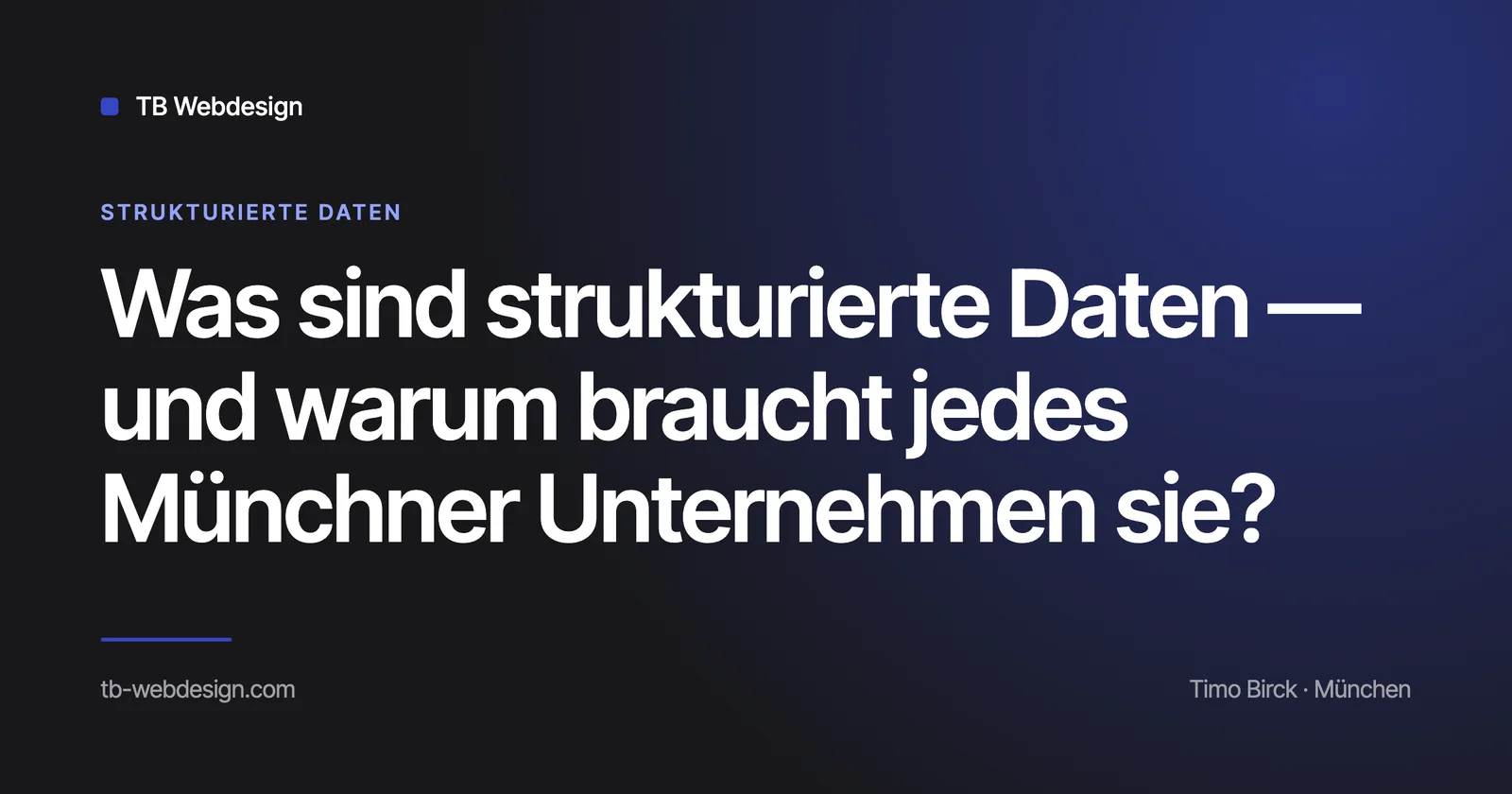 Titelbild: Was sind strukturierte Daten — TB Webdesign