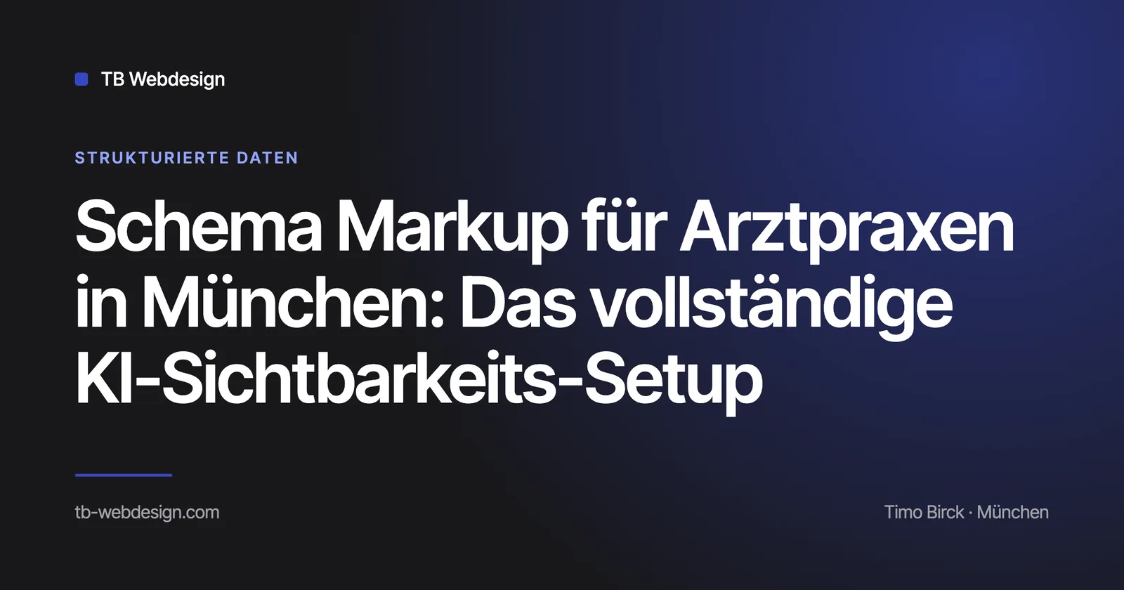Titelbild: Schema Markup für Arztpraxen in München — TB Webdesign