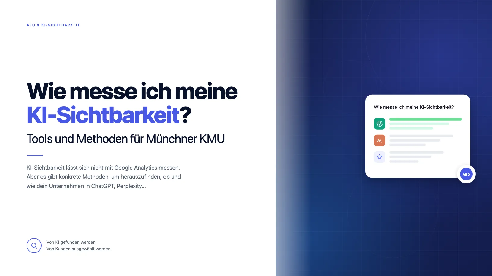 Titelbild: Wie messe ich meine KI-Sichtbarkeit — TB Webdesign