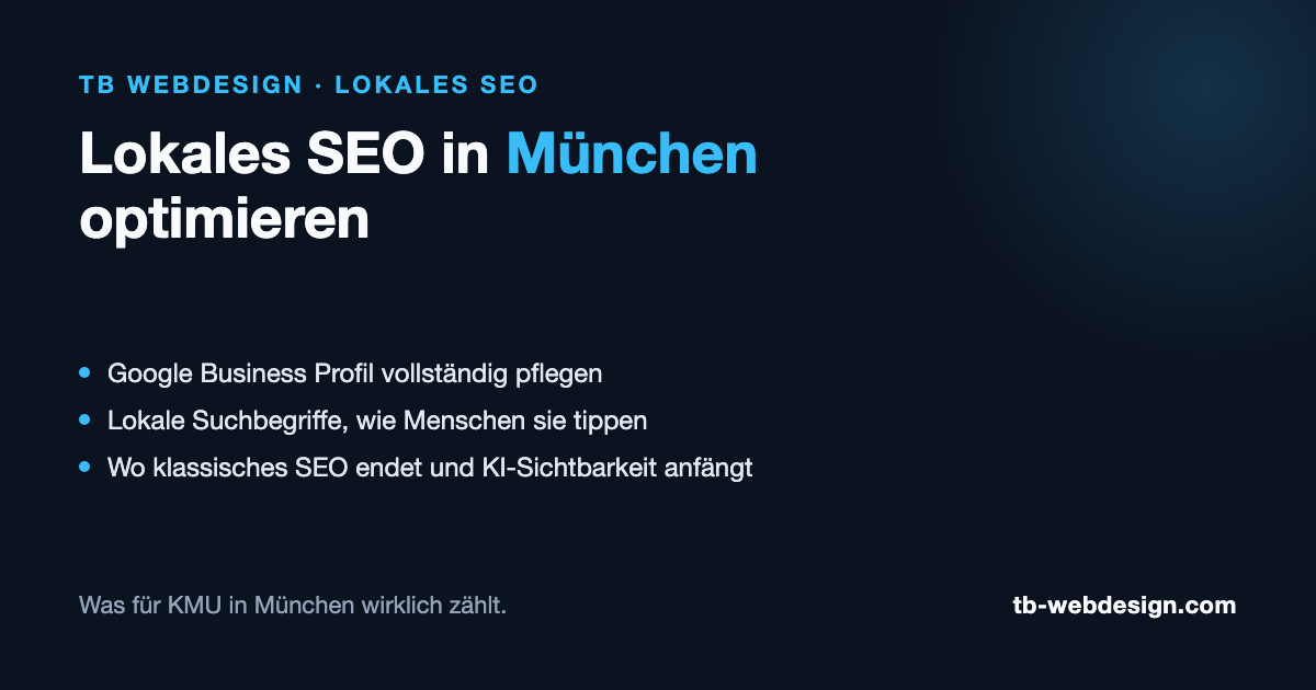 Titelbild: Lokales SEO in München optimieren — TB Webdesign