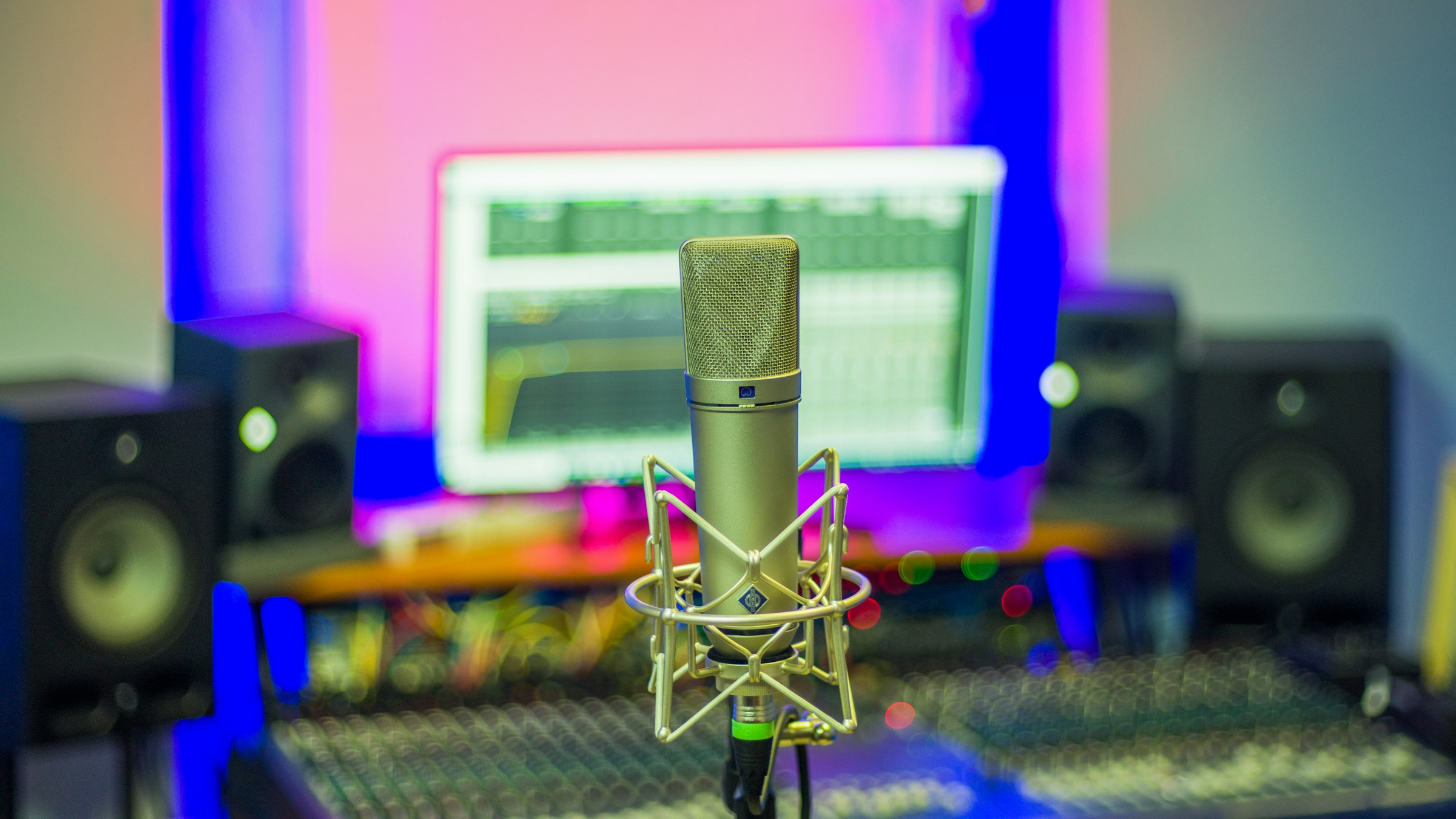 Microphone in a studio
