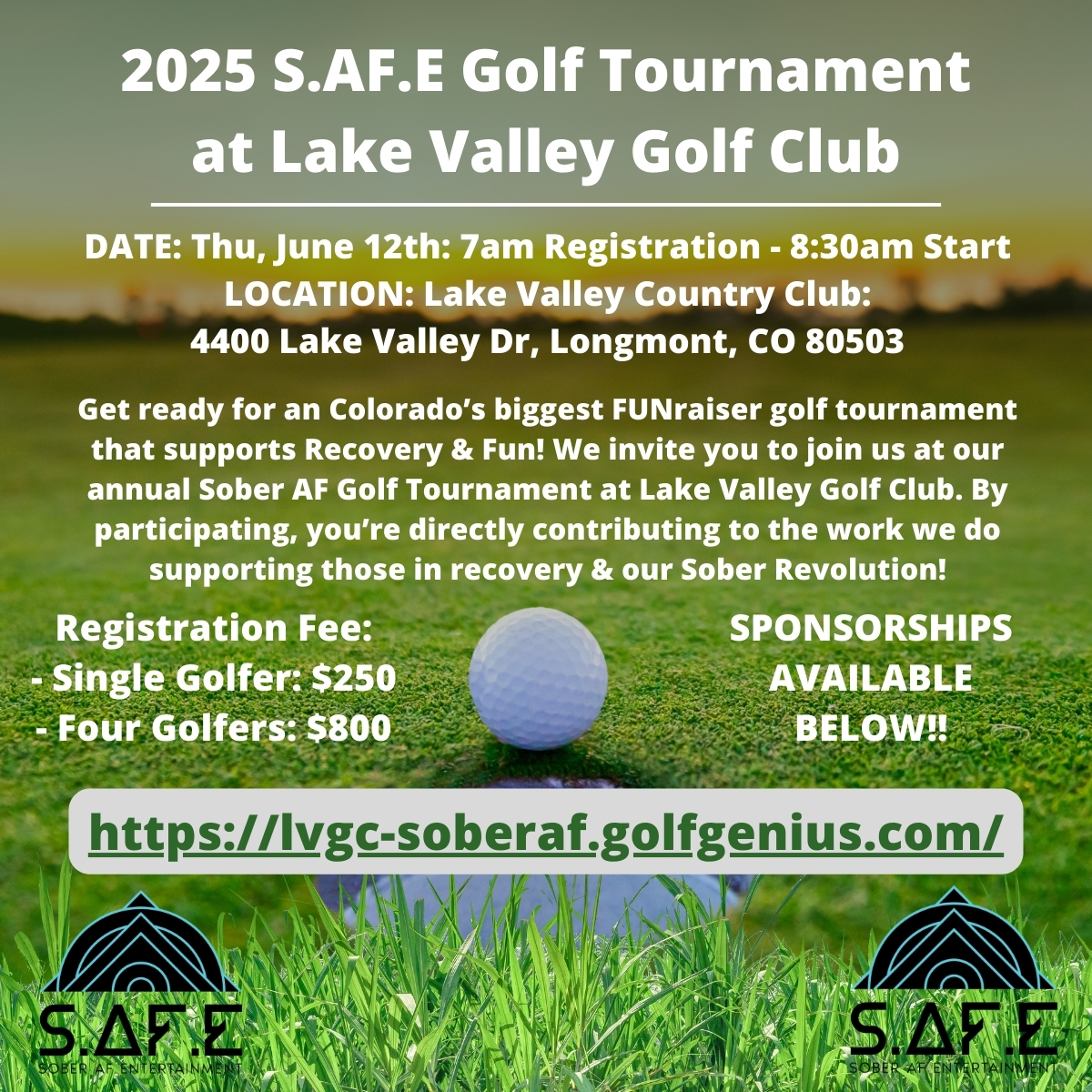 2025 Sober AF Golf Tournament at Lake Valley Golf Club