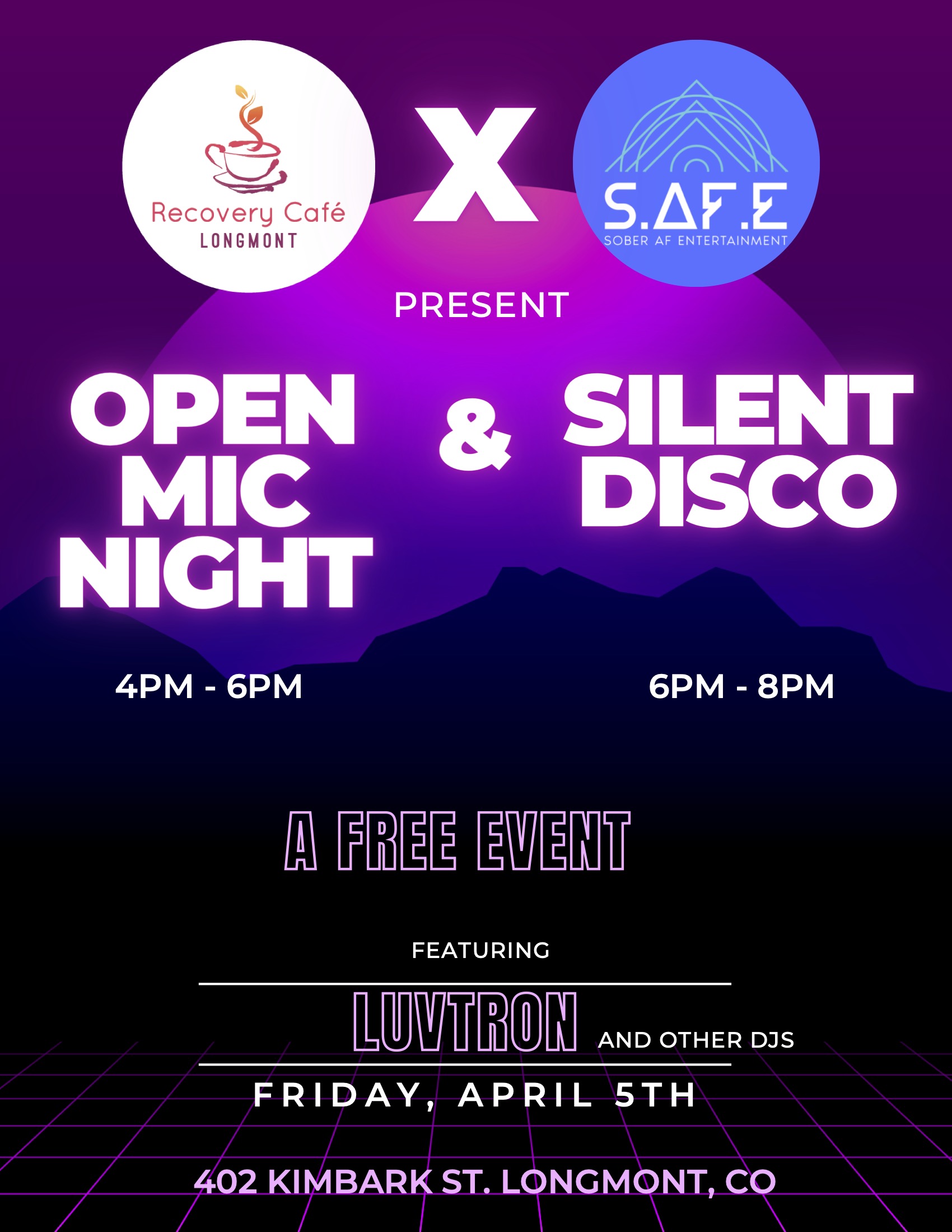 Open Mix X Silent Disco w/ Recovery CAFE Longmont