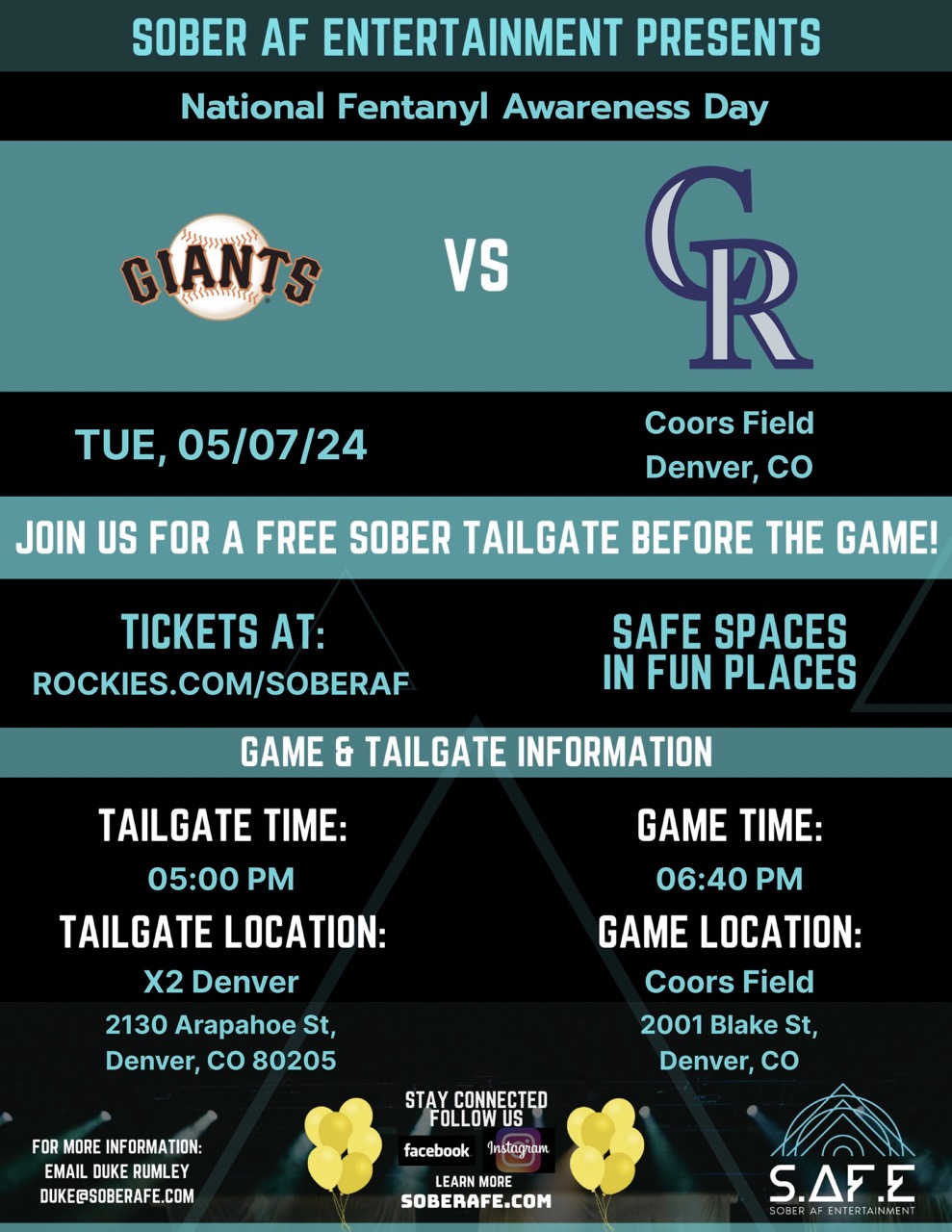 National Fentanyl Awareness Day @ Coors Field (Denver – CO)