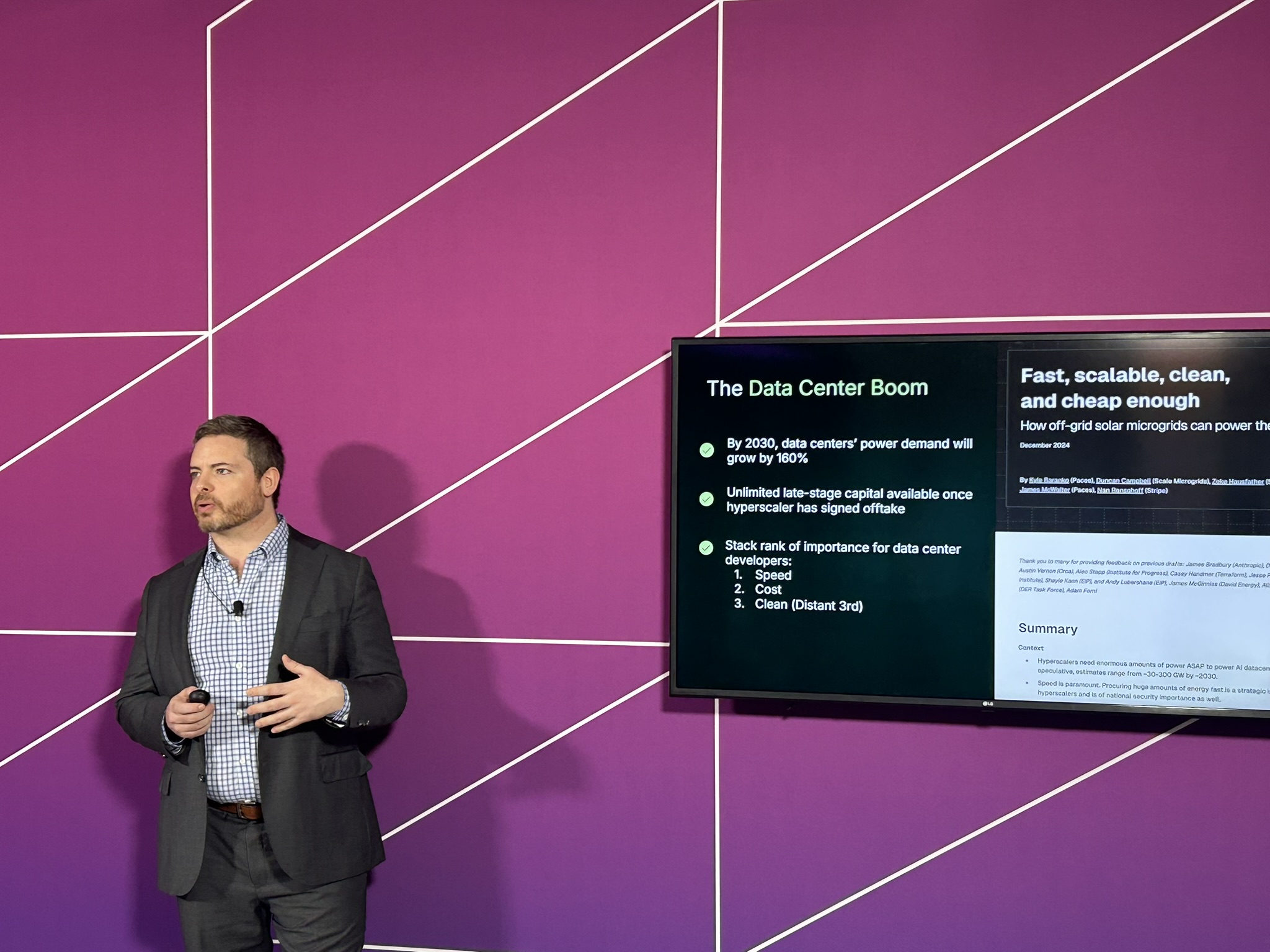 James McWalter presenting on the Data Center boom at CERAWeek