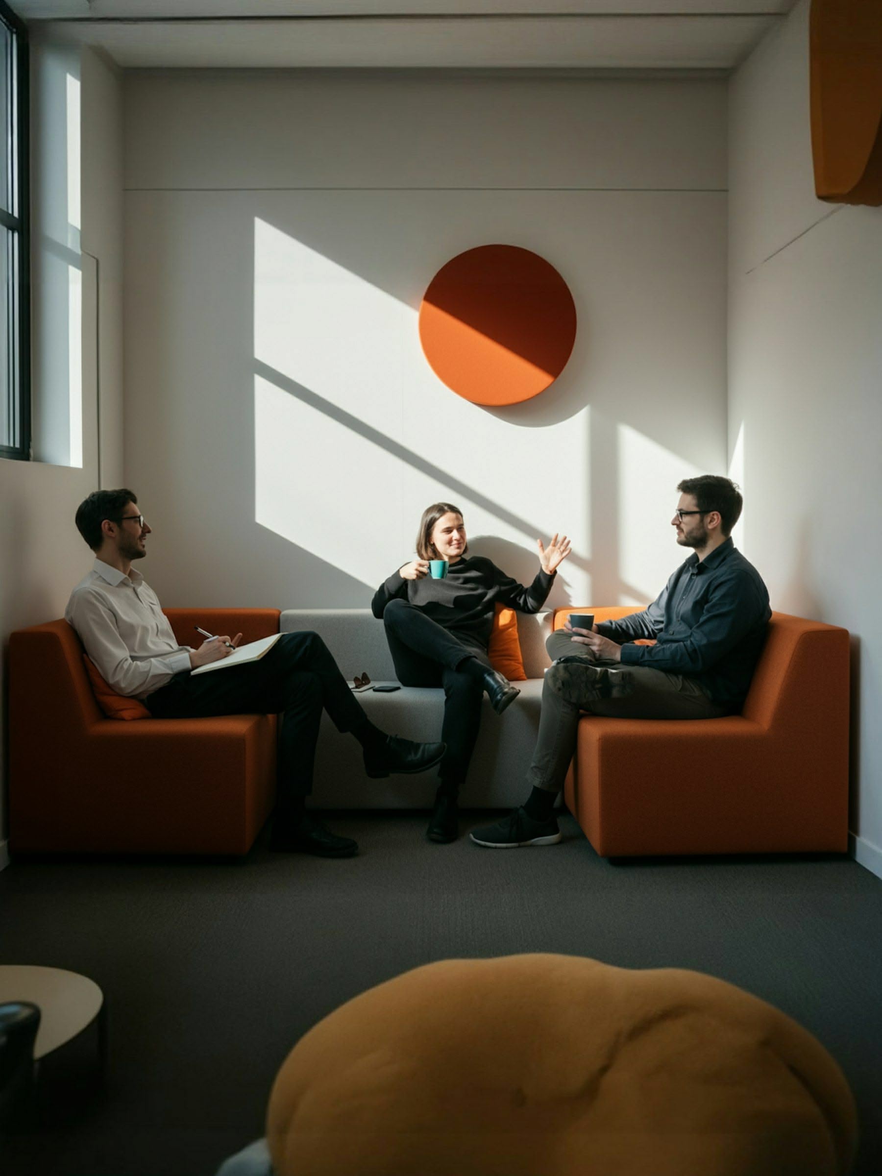 A woman sitting on top of an inflatable mattress.