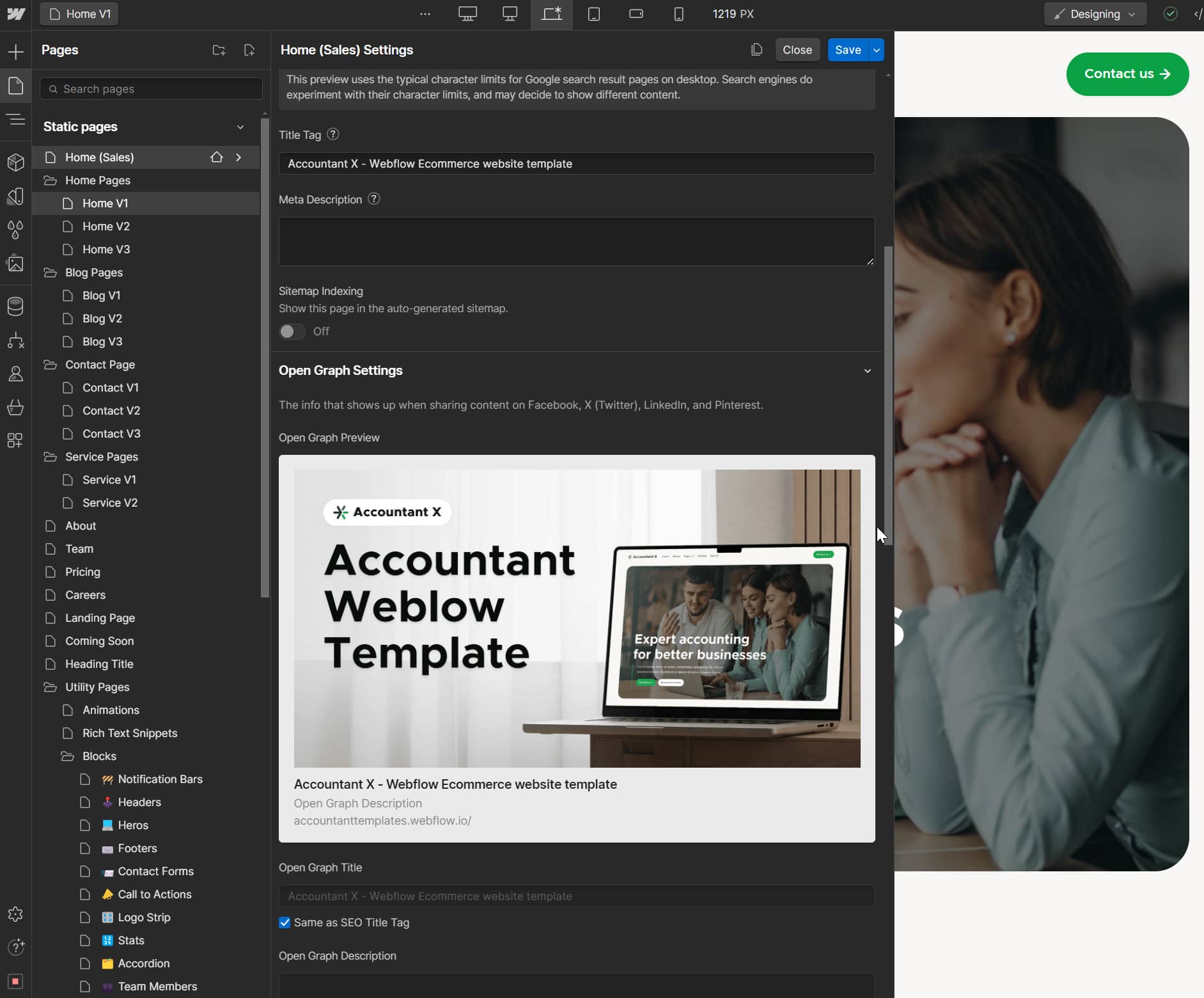 Accountant X Webflow Template And Ui Kit - Seo