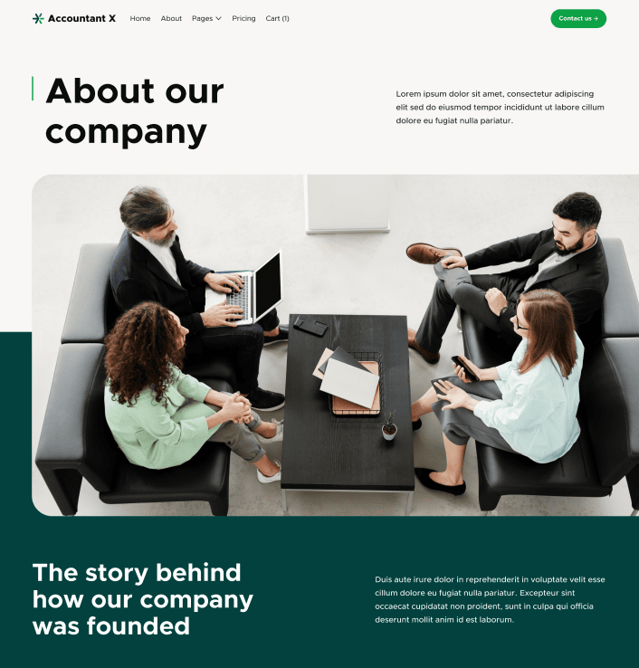 Accountant X - About Main Page - Accountant Webflow Template