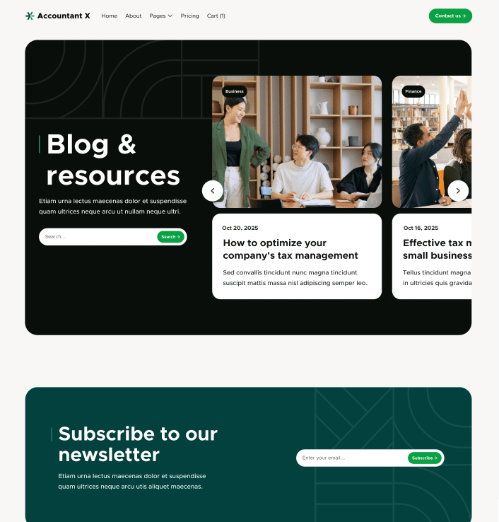 Accountant X - Blog V2 Main Page - Accountant Webflow Template