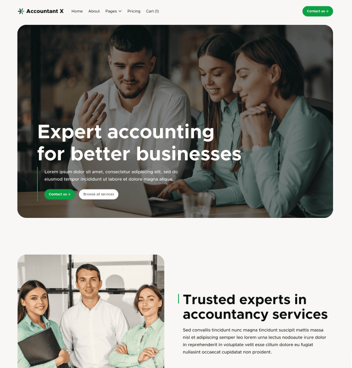 Accountant X - Home V1 Main Page - Accountant Webflow Template
