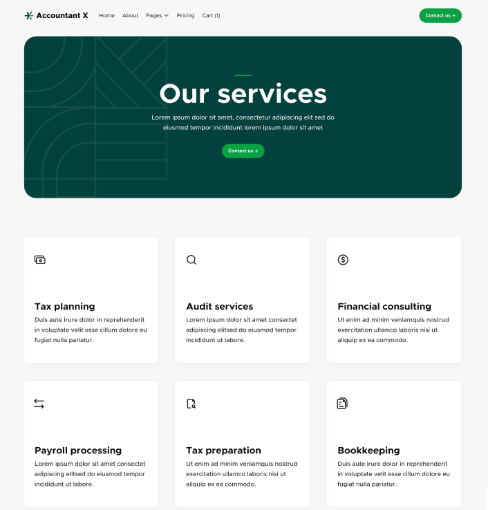 Accountant X - Service V2 Main Page - Accountant Webflow Template