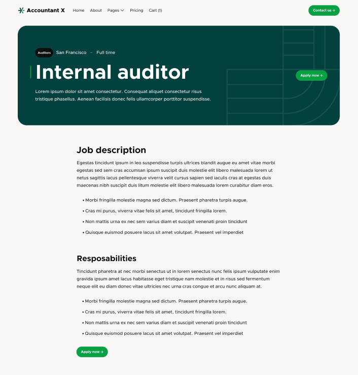 Accountant X - Careers Single Main Page - Accountant Webflow Template