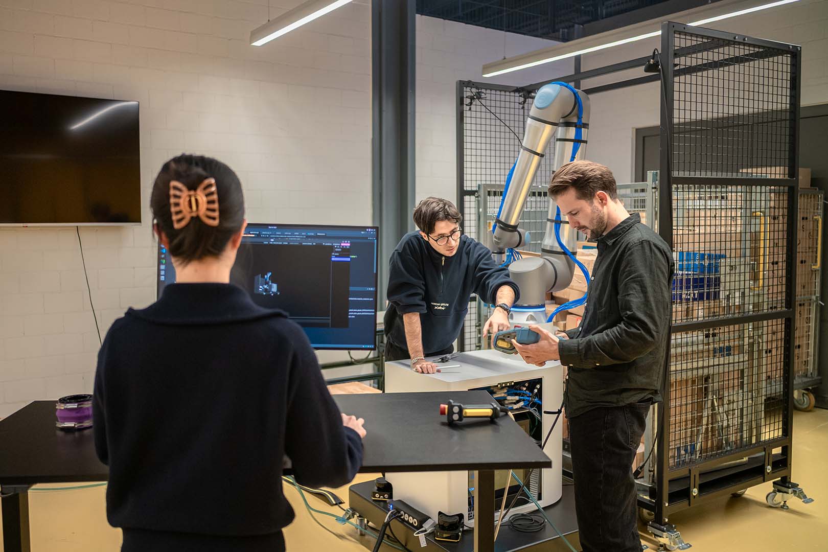 Person working on a lab computer